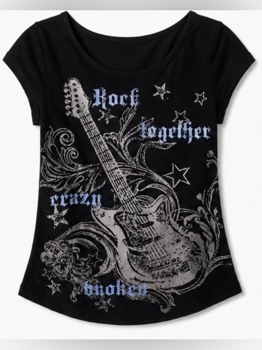 ' Black Graphic Guitar Tee - Rock Together